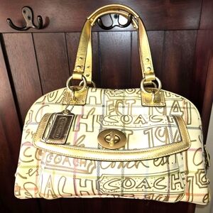 **Reserved** Vintage Coach Gold & Cream Handbag